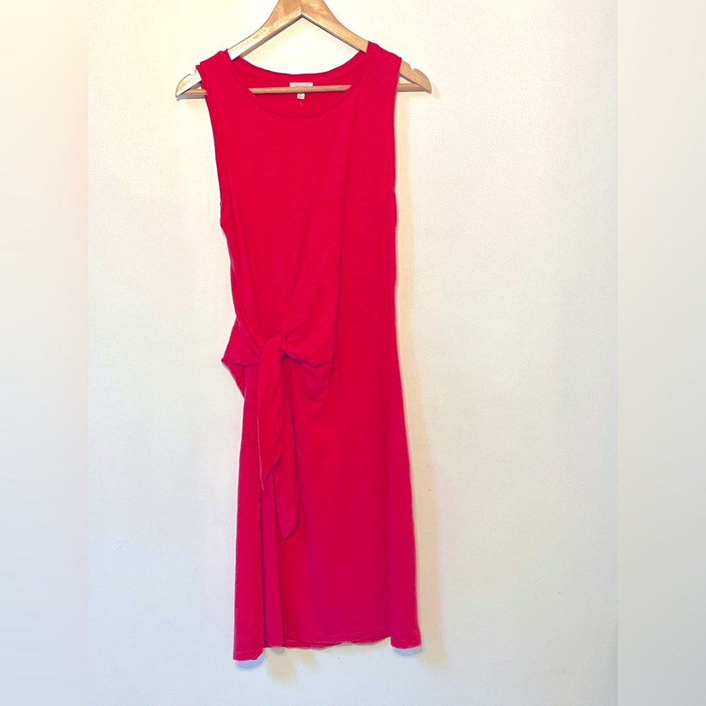 Talbots Side Tie Sleeveless Shift Dress Coral Pink Cotton Modal NWT Size Medium